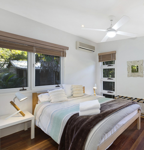 Contributing to peace and serenity is this private Annex which is ideal for a quiet afternoon nap or escape from the noise. Immediately outside on the walkway is a private heated shower ideal for washing off the sand after a beach holiday.