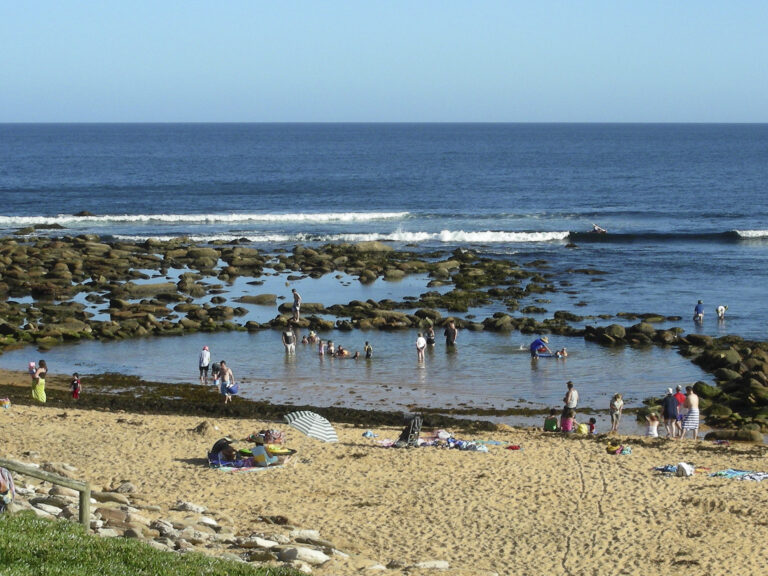 Great for nippers enjoying their Copacabana Beach holidays - a true rock pool with a soft sandy bottom.